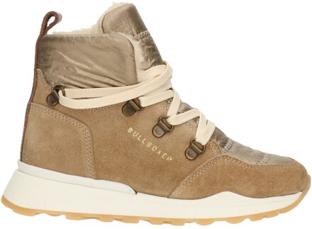 Bullboxer Beige Suède Enkelboots met Stijlvolle Details Bullboxer , Beige , Dames - 33 Eu,35 EU