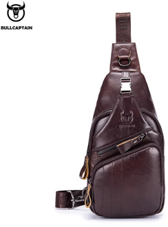 BULLCAPTAIN 2020 Genuine Leather chest bag for men casual messenger bags fashion men's chest pack large capacity Business bag's