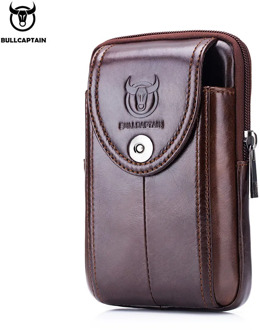 BULLCAPTAIN MEN'S leather BELT WAIST bag military Fanny PACK molle small money phone WAIST PACK bum pouch PURSE