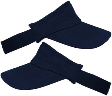 Bullet 2x stuks navy blauwe zonneklep voor volwassenen