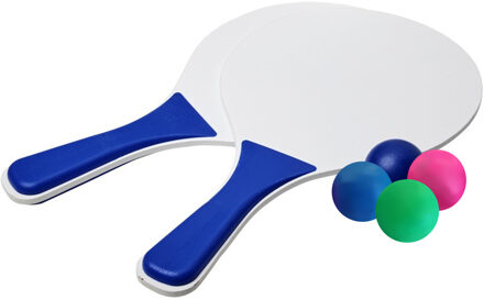 Bullet beachball set - blauw/wit - buiten/strand speelgoed - met 4 balletjes
