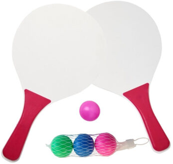 Bullet Houten beachball set roze met extra balletjes - Beachballsets