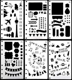 Bullet Journal Stencil Plastic Planner DIY Craft Drawing Template Diary Decor A6