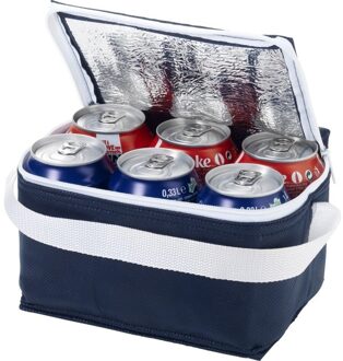 Bullet Kleine koeltas voor sixpack blikjes - 3,5 liter - blauw - 20 x 15 x 12 cm - Lunchtrommel Navy