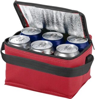Bullet Kleine koeltas voor sixpack blikjes - 3,5 liter - rood - 20 x 15 x 12 cm - Lunchtrommel
