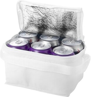 Bullet Kleine koeltas voor sixpack blikjes - 3,5 liter - wit - 20 x 15 x 12 cm - Lunchtrommel