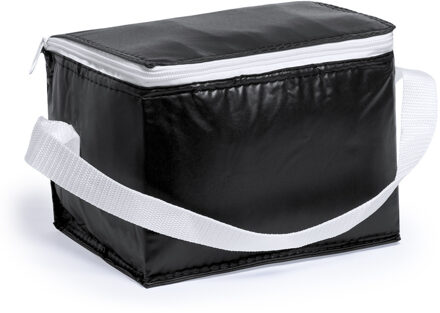 Bullet Mini koeltas zwart/wit - PVC - voor 6 blikjes - sixpack - 3,2 liter - 21 x 15 x 15 cm