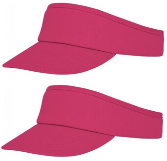 Bullet Sunvisor zonneklep voor volwassenen - 4x stuks - Roze - Katoenen verstelbare zonnekleppen - Dames/he