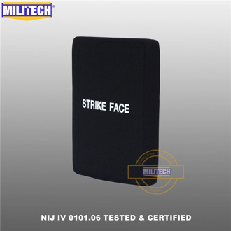 Bulletproof Side Plate NIJ IV 0101.06 One Piece 6x8 Alumina Ceramic&PE Stand Alone Ballistic Armor Panel Resist M2 AP--MILITECH