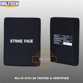 Bulletproof Side Plate NIJ IV 0101.06 Two Pieces 6"x8" Alumina AL2O3 Stand Alone Level 4 Ballistic Panel Resist M2 AP--MILITECH