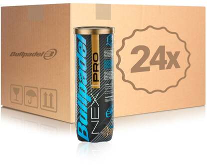 Bullpadel 24x verpakking  3 stuks Next Pro In een doos geel - nosize