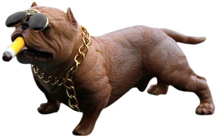 Bully Pitbull Gesimuleerde Auto Hond Poppen Ornamenten Hanger Auto Interieur Decoratie Ornamenten Speelgoed Auto Accessoires bruin