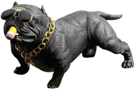 Bully Pitbull Gesimuleerde Auto Hond Poppen Ornamenten Hanger Auto Interieur Decoratie Ornamenten Speelgoed Auto Accessoires zwart