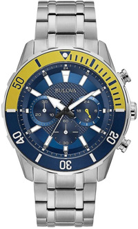 BULOVA Blauw Stalen Quartz Horloge, 10Atm Bulova , Multicolor , Unisex - ONE Size