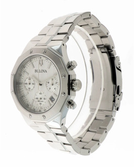 BULOVA Octagon Chronograaf Stalen Horloge Bulova , Gray , Dames - ONE Size