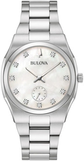 BULOVA Surveyor Zilver Stalen Horloge Bulova , Gray , Dames - ONE Size