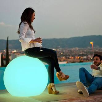 Buly LED lamp op zonne-energie IP65, Ø 80cm wit