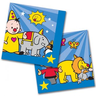 Bumba 40x Bumba feest servetten blauw 33 x 33 cm kinderverjaardag - Feestservetten Multikleur