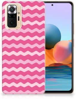 Bumper Hoesje Xiaomi Redmi Note 10 Pro Smartphone hoesje Waves Pink