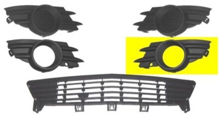 BUMPERGRILL ONDER LINKS 1/06+ met MISTLICHTGAT -Chroom 3782593