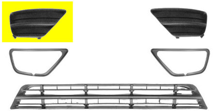 BUMPERGRILL ONDER RECHTS 02+ zonder MISTLICHTGAT