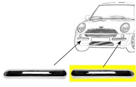 BUMPERLIJST LINKS VOOR tot '07/04 CHROME -COOPER S