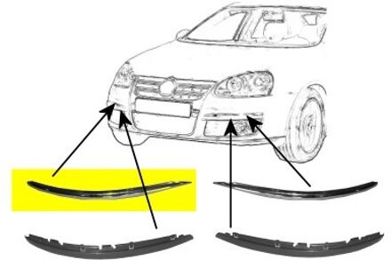 BUMPERLIJST RECHTS BUMPER Lijst Boven Chroom