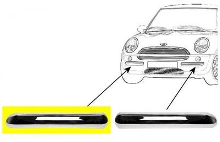 BUMPERLIJST RECHTS VOOR tot '07/04 CHROME -COOPER S