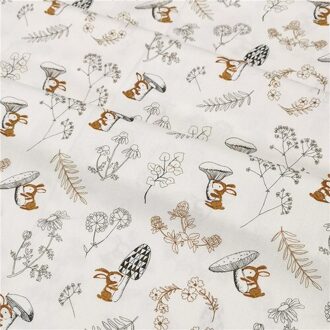 Bunny Bladeren Grid Print Twill 100% Katoen Stof, Patchwork Doek, naaien Beddengoed Quilten Fat Quarters Materiaal Voor Baby & Kind katoen kleding stof -4