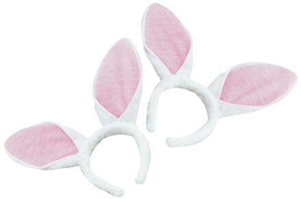 Bunny diadeem wit met roze