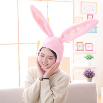 Bunny Ears Hat Halloween Party Cosplay Women Girl Long Bunny Ears Cap Cosplay Beanie Plush Hat Rabbit Headgear Christmas present