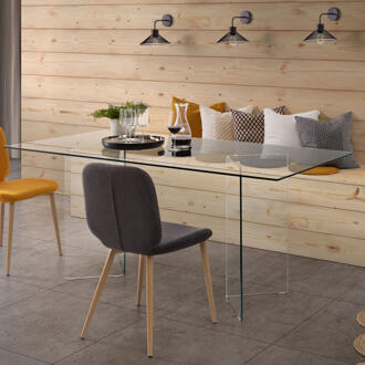 Burano Eettafel - 180 x 90 cm - Glas Transparant