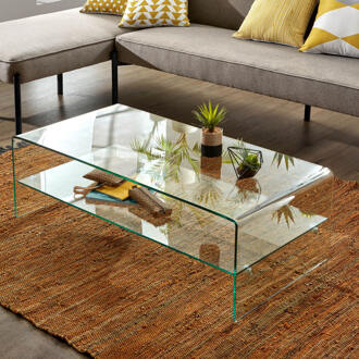 Burano glazen salontafel 110 x 55 cm Transparant