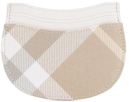 Burberry Beige Check Creditcardhouder Burberry , Multicolor , Dames - ONE Size
