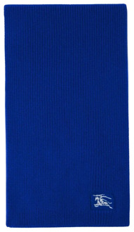 Burberry Blauwe Geribbelde Wollen Sjaal Burberry , Blue , Dames - ONE Size