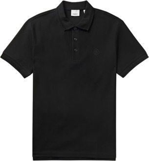 Burberry Branded Circle Logo Black Polo Shirt Zwart - M