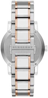 Burberry BU9006 Unisex Horloge The City Tweekleurig Roségoud - maat Zilver en goud