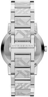 Burberry BU9037 The City Gegraveerd Geruit Stalen Unisex Horloge Zilver - One Size