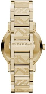 Burberry BU9038 The City Gegraveerd Geruit Unisex Horloge Goud