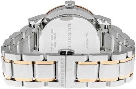 Burberry BU9127 Zilverkleurige wijzerplaat Tweekleurig Dameshorloge - maat Zilver en roségoud