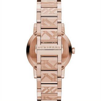Burberry BU9146 The City Gegraveerd Ruit Unisex Horloge Roségoud - One Size
