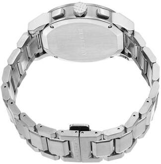 Burberry BU9350 Groot Ruit Roestvrij Staal Armband Herenhorloge - maat Zilver