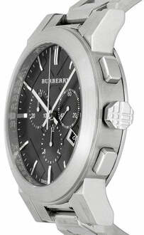 Burberry BU9351 Chronograaf Zwart Wijzerplaat Roestvrij Staal Herenhorloge Zilver - One Size
