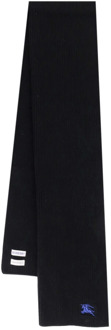 Burberry Cashmere Geribbelde Sjaal Burberry , Black , Heren - ONE Size