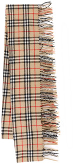 Burberry Cashmere Geruite Sjaal Burberry , Beige , Dames - ONE Size