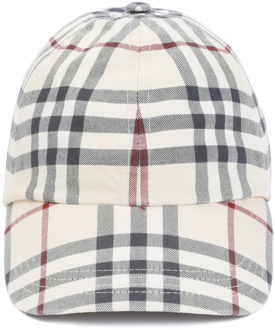 Burberry Check Baseball Hat Nude & Neutrals Burberry , Multicolor , Heren - L,S