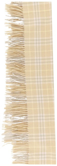 Burberry Check Cashmere Sjaal Burberry , Beige , Dames - ONE Size