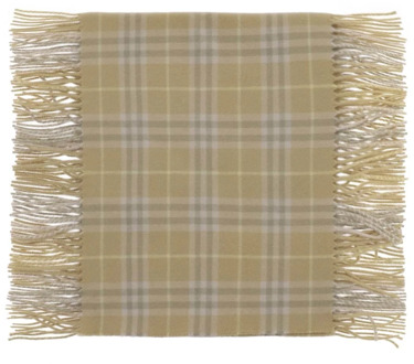 Burberry Check Cashmere Sjaal met Franjes Burberry , Beige , Dames - ONE Size
