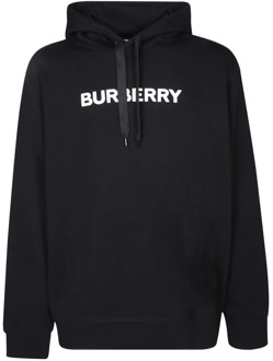 Burberry Contrasterende Logo Katoenen Hoodie Burberry , Black , Heren - L,M,S,Xs