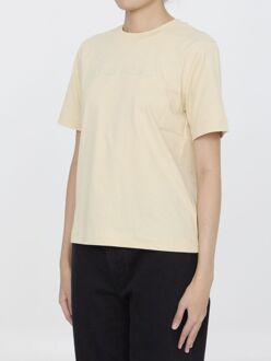 Burberry Crème Katoenen T-shirt Oranje - S
